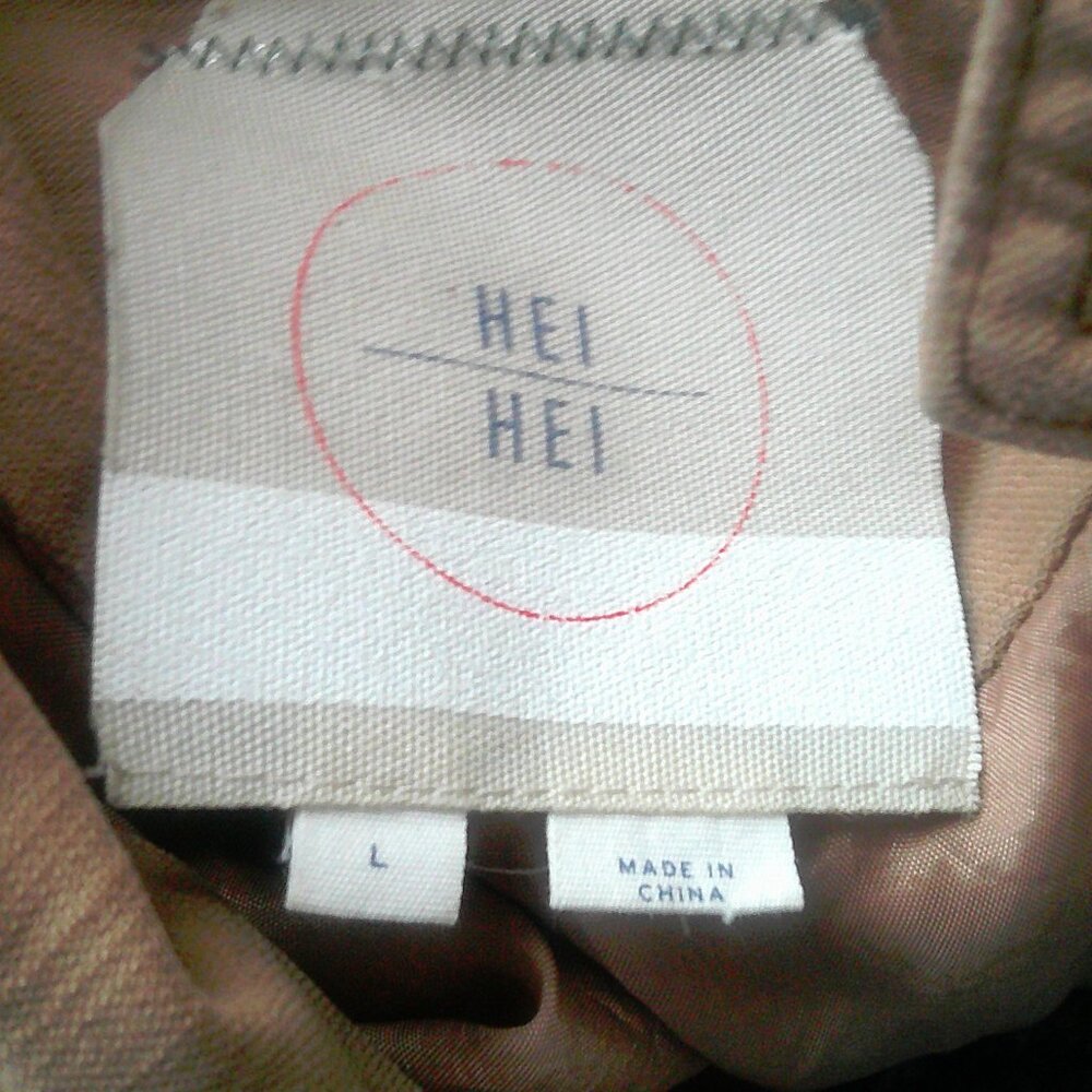Anthropologie Hei Hei Excursion Tan Cotton Bomber Jacket L - Picture 8 of 8